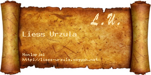 Liess Urzula névjegykártya